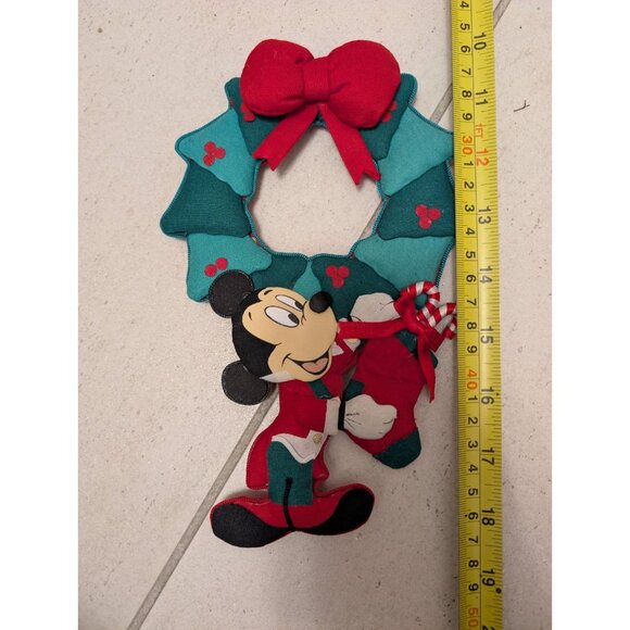 Vintage Disney Mickey Mouse Fabric Christmas Wreath Ornament – - Picture 4 of 4